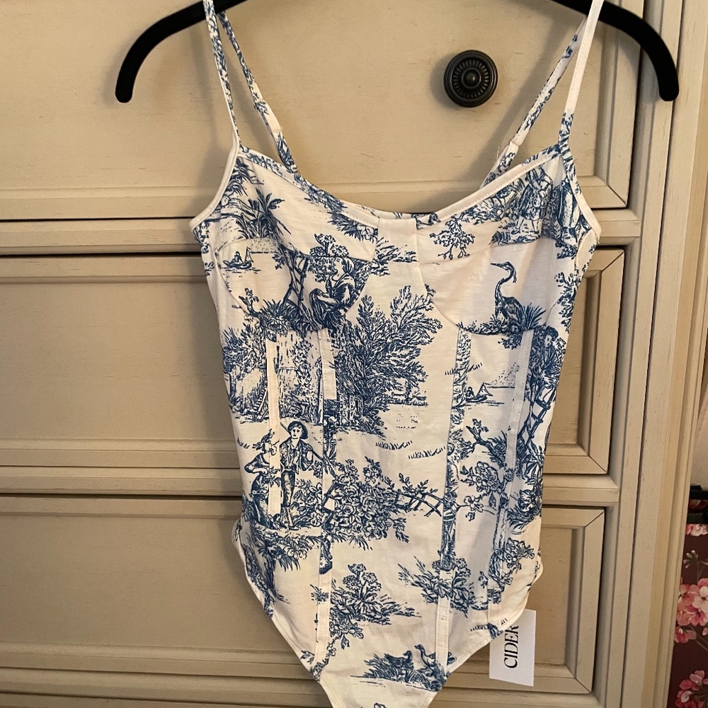 Cider Toile de Jouy Bodysuit *NWT* small